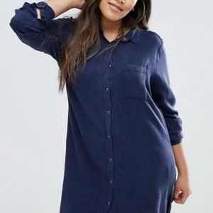 Collared Button-down Dress W/ Crisscross Shoulders